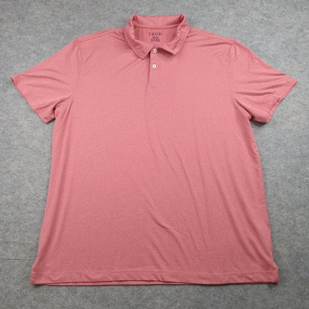 IZOD Polo Shirt‎ Mens XL Pink Heather Stretch Golf Performance Extra Large Tech